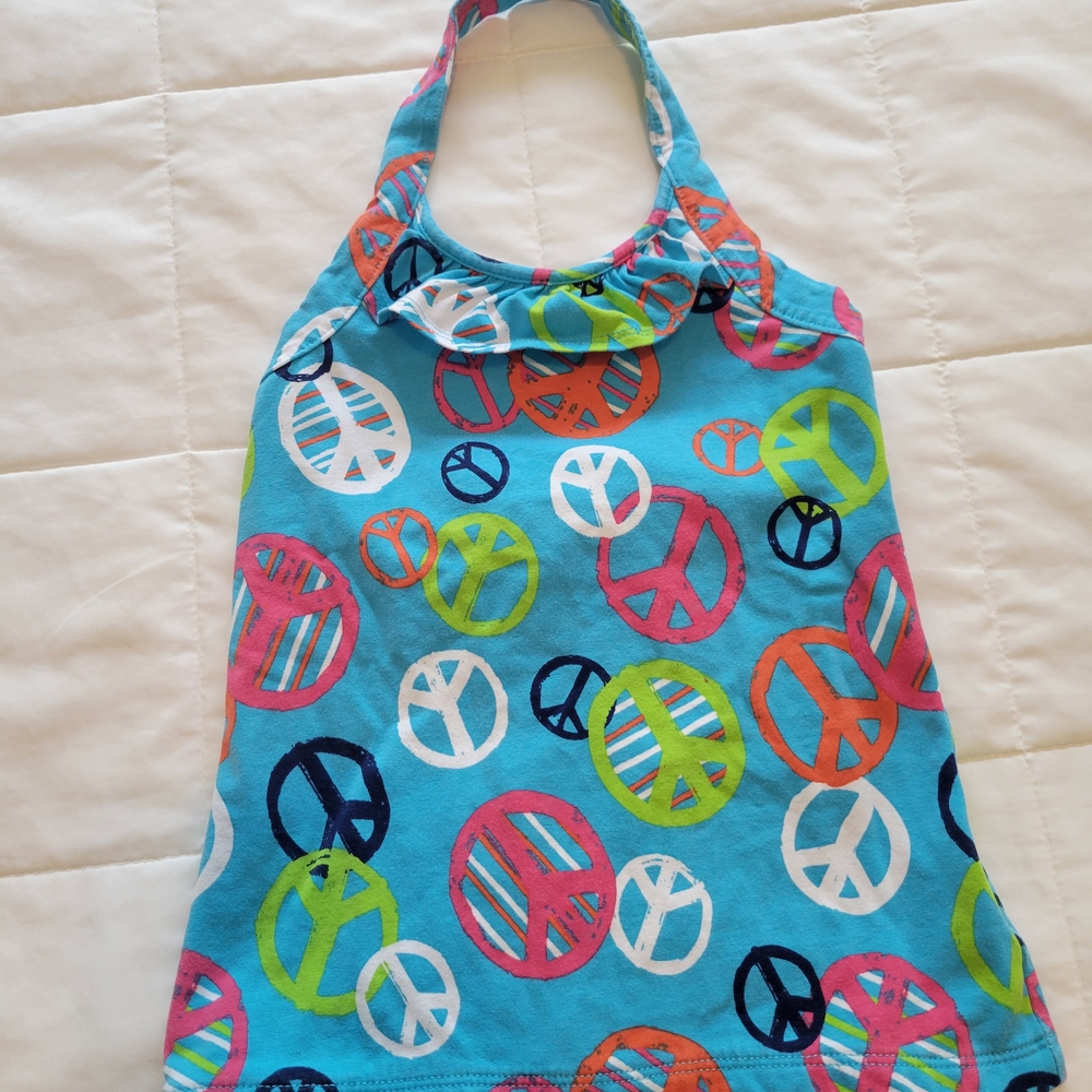 Place Blue Peace Sign Kids Tank Top